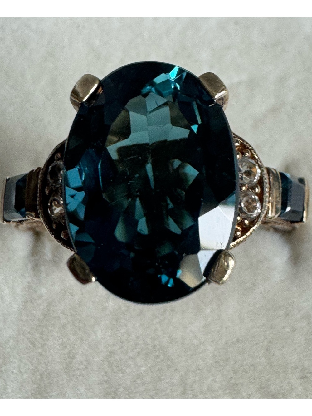 Weinman Bros Vintage Style London Blue Topaz Vermeil Ring Size 8